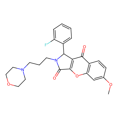 1-(2-fluorophenyl)-6-methoxy-2-[3-(morpholin-4-yl)propyl]-1,2-dihydrochromeno[2,3-c]pyrrole-3,9-dione structure