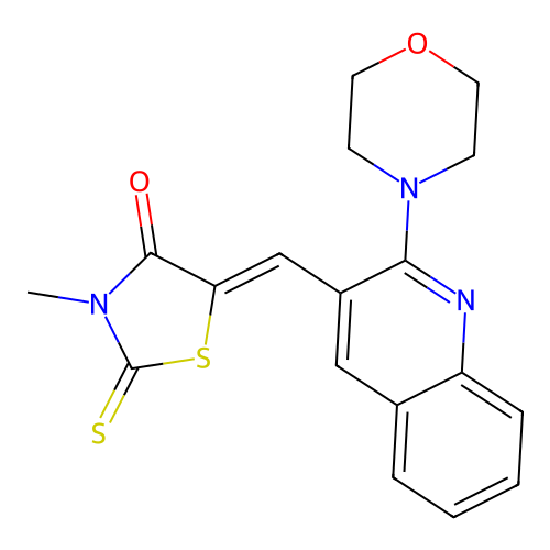 (Z)-3-methyl-5-((2-morpholinoquinolin-3-yl)methylene)-2-thioxothiazolidin-4-one structure
