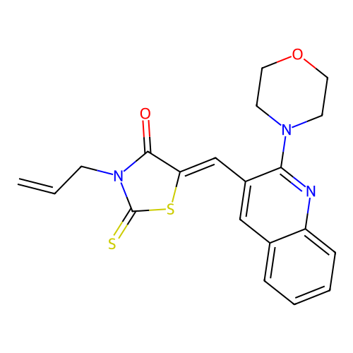 (Z)-3-allyl-5-((2-morpholinoquinolin-3-yl)methylene)-2-thioxothiazolidin-4-one structure