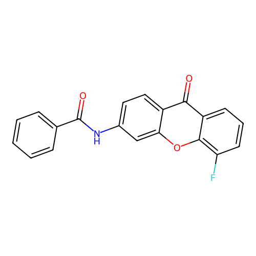 N-(5-fluoro-9-oxo-9H-xanthen-3-yl)benzamide structure