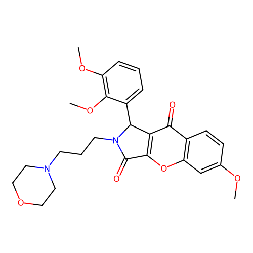 1-(2,3-dimethoxyphenyl)-6-methoxy-2-[3-(morpholin-4-yl)propyl]-1,2-dihydrochromeno[2,3-c]pyrrole-3,9-dione structure
