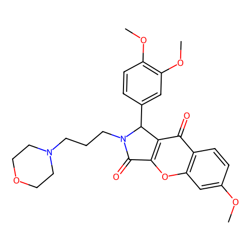 1-(3,4-dimethoxyphenyl)-6-methoxy-2-[3-(morpholin-4-yl)propyl]-1,2-dihydrochromeno[2,3-c]pyrrole-3,9-dione structure
