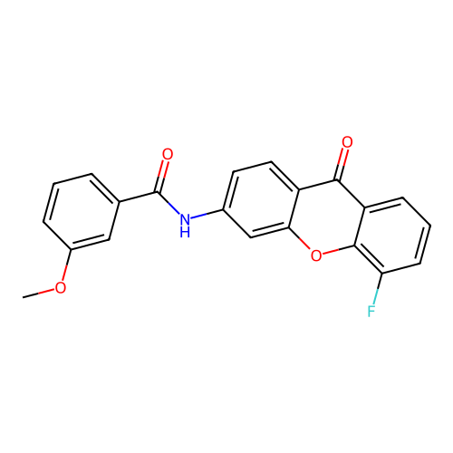 N-(5-fluoro-9-oxo-9H-xanthen-3-yl)-3-methoxybenzamide structure