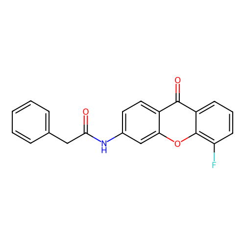 N-(5-fluoro-9-oxo-9H-xanthen-3-yl)-2-phenylacetamide structure