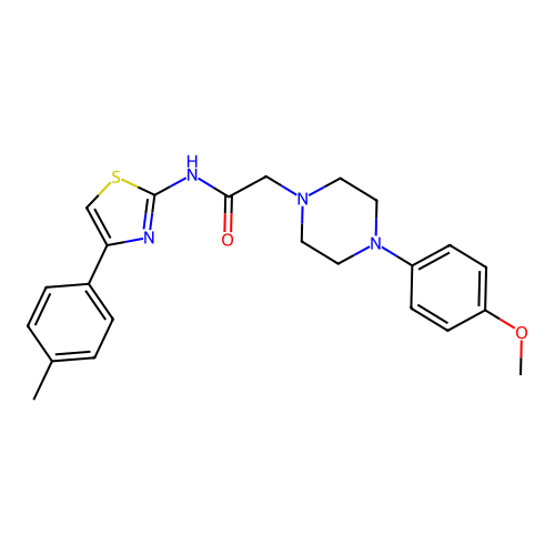 2-[4-(4-methoxyphenyl)piperazin-1-yl]-N-[4-(4-methylphenyl)-1,3-thiazol-2-yl]acetamide structure
