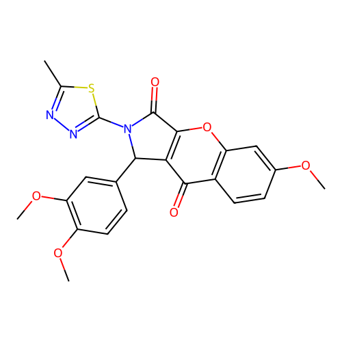 1-(3,4-dimethoxyphenyl)-6-methoxy-2-(5-methyl-1,3,4-thiadiazol-2-yl)-1,2-dihydrochromeno[2,3-c]pyrrole-3,9-dione structure