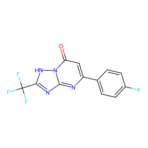 5-(4-fluorophenyl)-2-(trifluoromethyl)-1H-[1,2,4]triazolo[1,5-a]pyrimidin-7-one structure