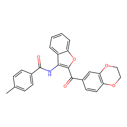N-[2-(2,3-dihydro-1,4-benzodioxine-6-carbonyl)-1-benzofuran-3-yl]-4-methylbenzamide structure