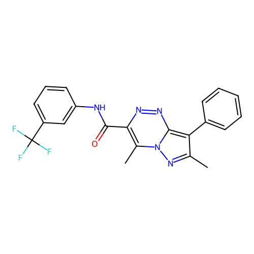 4,7-dimethyl-8-phenyl-N-[3-(trifluoromethyl)phenyl]pyrazolo[5,1-c][1,2,4]triazine-3-carboxamide structure
