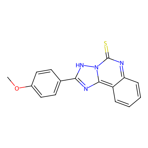 2-(4-methoxyphenyl)-[1,2,4]triazolo[1,5-c]quinazoline-5(6H)-thione structure