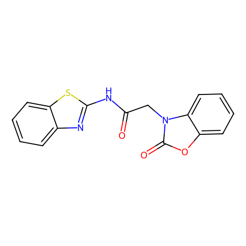 N-(1,3-benzothiazol-2-yl)-2-(2-oxo-1,3-benzoxazol-3-yl)acetamide structure