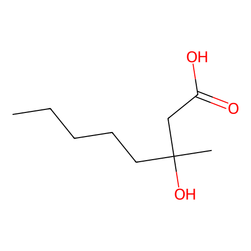 3-Hydroxy-3-methyloctanoic acid structure