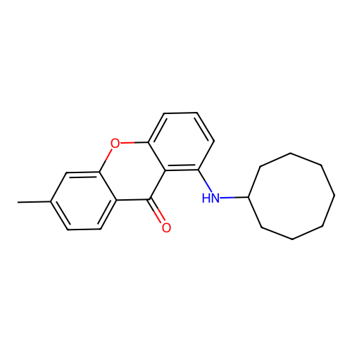 1-(cyclooctylamino)-6-methyl-9H-xanthen-9-one structure