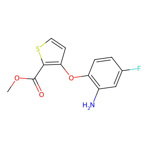 Methyl 3-(2-amino-4-fluorophenoxy)-2-thiophenecarboxylate structure