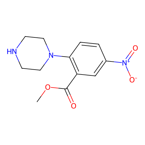 5-Nitro-2-piperazin-1-yl-benzoic acid methyl ester structure