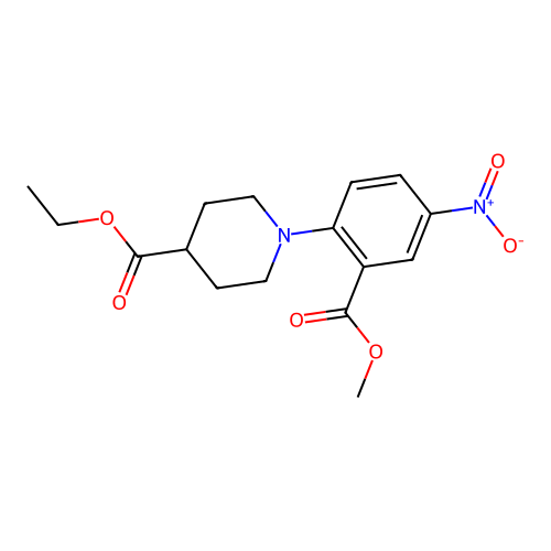 Ethyl 1-[2-(methoxycarbonyl)-4-nitrophenyl]-4-piperidinecarboxylate structure