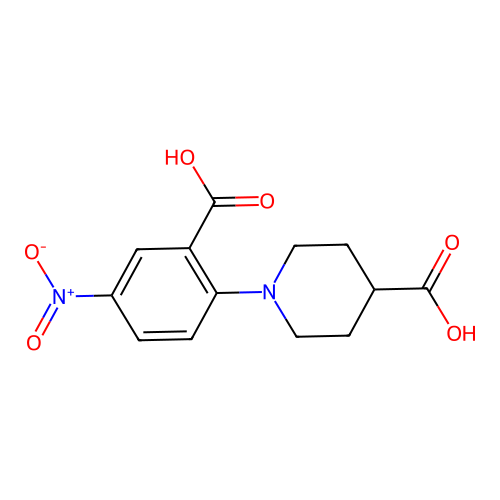 1-(2-Carboxy-4-nitrophenyl)piperidine-4-carboxylic acid structure