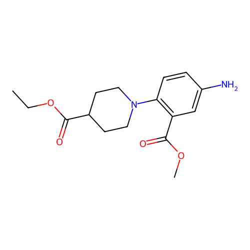Ethyl 1-[4-amino-2-(methoxycarbonyl)phenyl]-4-piperidinecarboxylate structure
