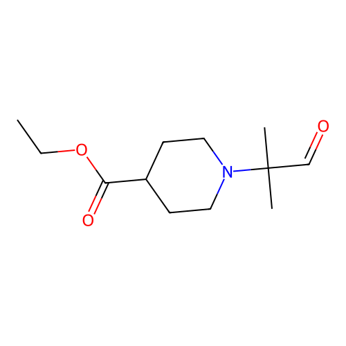 Ethyl 1-(2-methyl-1-oxopropan-2-yl)piperidine-4-carboxylate structure