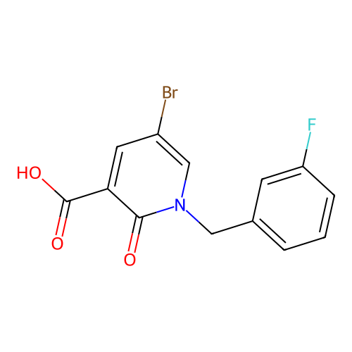 5-Bromo-1-(3-fluorobenzyl)-2-oxo-1,2-dihydro-3-pyridinecarboxylic acid structure