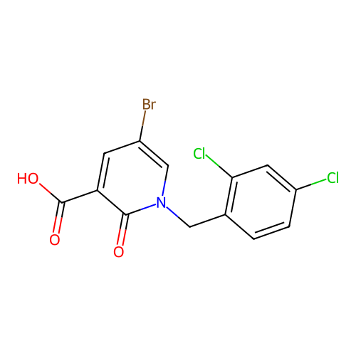 5-Bromo-1-(2,4-dichlorobenzyl)-2-oxo-1,2-dihydro-3-pyridinecarboxylic acid structure