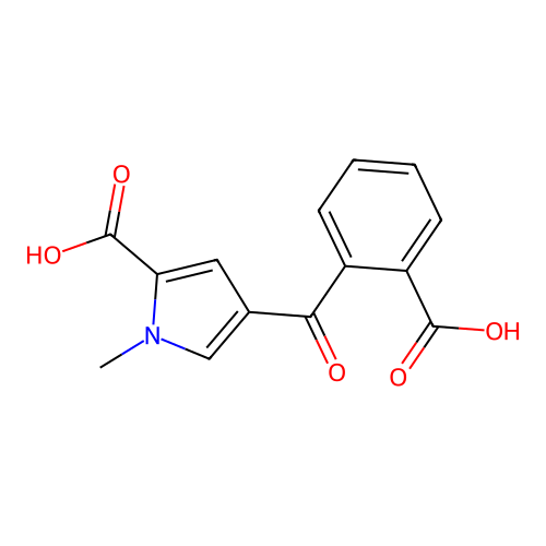 4-(2-carboxybenzoyl)-1-methyl-1H-pyrrole-2-carboxylic acid structure