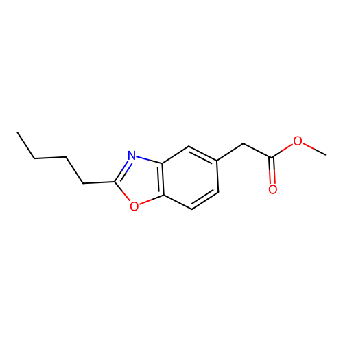 Methyl 2-(2-butyl-1,3-benzoxazol-5-yl)acetate structure