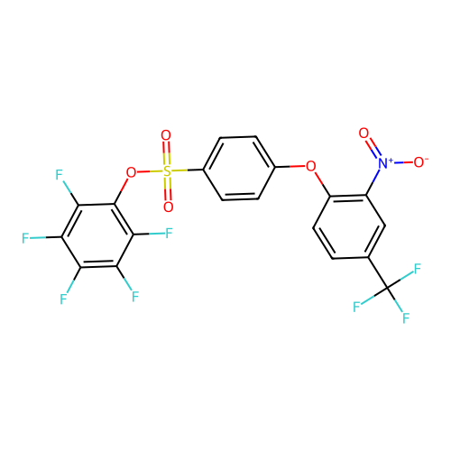 2,3,4,5,6-Pentafluorophenyl 4-[2-nitro-4-(trifluoromethyl)phenoxy]benzenesulfonate structure