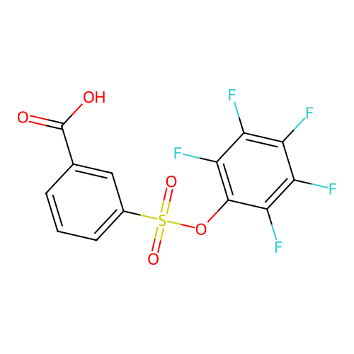 3-[(2,3,4,5,6-Pentafluorophenoxy)sulfonyl]-benzenecarboxylic acid structure