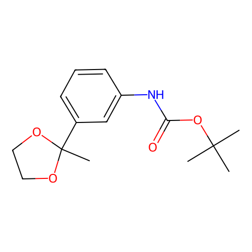 tert-Butyl (3-(2-methyl-1,3-dioxolan-2-yl)phenyl)carbamate structure