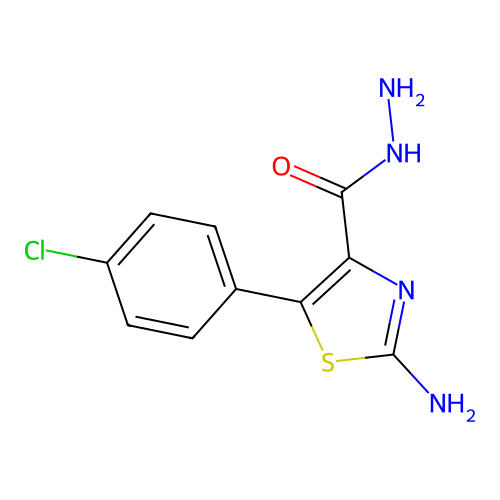 2-Amino-5-(4-chlorophenyl)-1,3-thiazole-4-carbohydrazide structure
