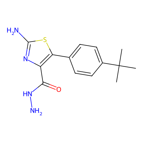 2-Amino-5-(4-(tert-butyl)phenyl)thiazole-4-carbohydrazide structure