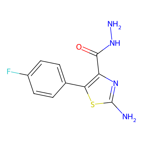 2-Amino-5-(4-fluorophenyl)-1,3-thiazole-4-carbohydrazide structure
