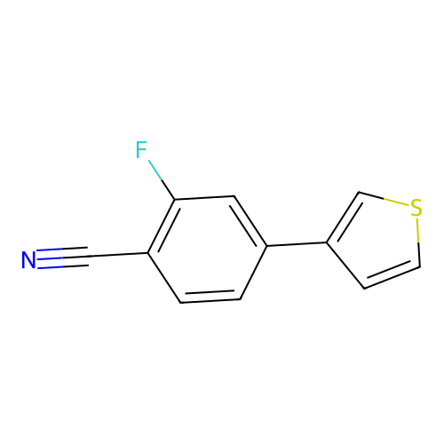 2-Fluoro-4-(3-thienyl)benzenecarbonitrile structure