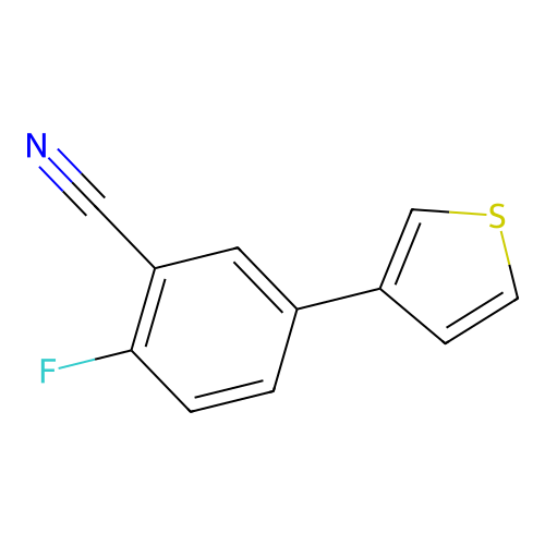 2-Fluoro-5-(3-thienyl)benzenecarbonitrile structure