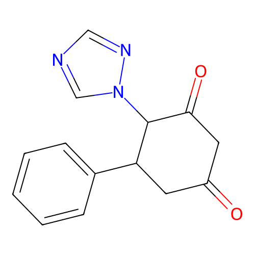 5-Phenyl-4-(1H-1,2,4-triazol-1-yl)-1,3-cyclohexanedione structure
