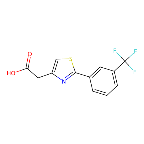 2-{2-[3-(Trifluoromethyl)phenyl]-1,3-thiazol-4-yl}acetic acid structure