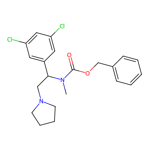 benzyl N-[1-(3,5-dichlorophenyl)-2-pyrrolidin-1-ylethyl]-N-methylcarbamate structure