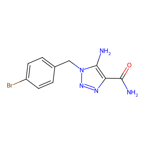 5-amino-1-(4-bromobenzyl)-1H-1,2,3-triazole-4-carboxamide structure