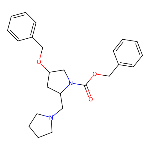 4-Benzyloxy-2-pyrrolidin-1-ylmethyl-pyrrolidine-1-carboxylic acid benzyl ester structure