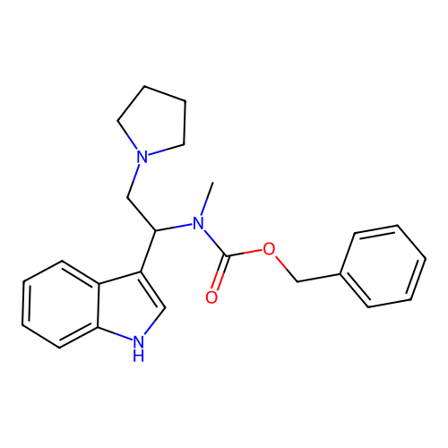 1-Pyrrolidin-2-(N-Cbz-N-methyl)amino-2-(3'-indole)ethane structure