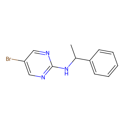 5-bromo-N-(1-phenylethyl)pyrimidin-2-amine structure