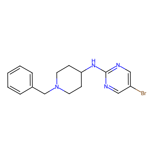 N-(1-benzylpiperidin-4-yl)-5-bromopyrimidin-2-amine structure