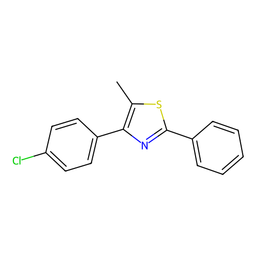Thiazole, 4-(4-chlorophenyl)-5-methyl-2-phenyl- structure