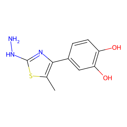 4-(2-Hydrazinyl-5-methylthiazol-4-yl)benzene-1,2-diol structure