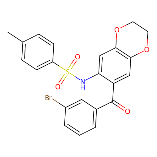 N-(7-(3-Bromobenzoyl)-2,3-dihydrobenzo[b][1,4]dioxin-6-yl)-4-methylbenzenesulfonamide structure