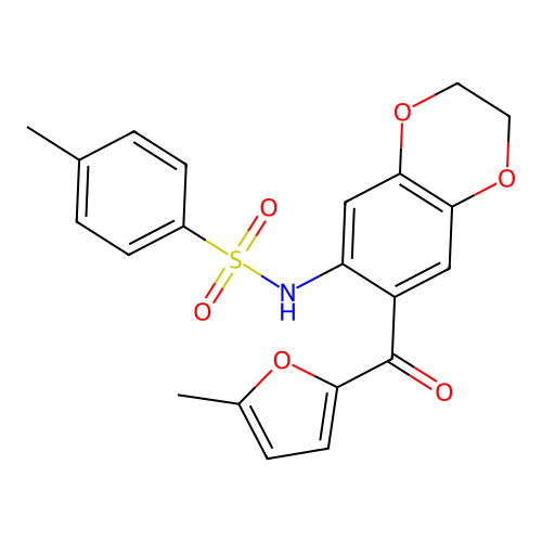 4-Methyl-N-(7-(5-methylfuran-2-carbonyl)-2,3-dihydrobenzo[b][1,4]dioxin-6-yl)benzenesulfonamide structure