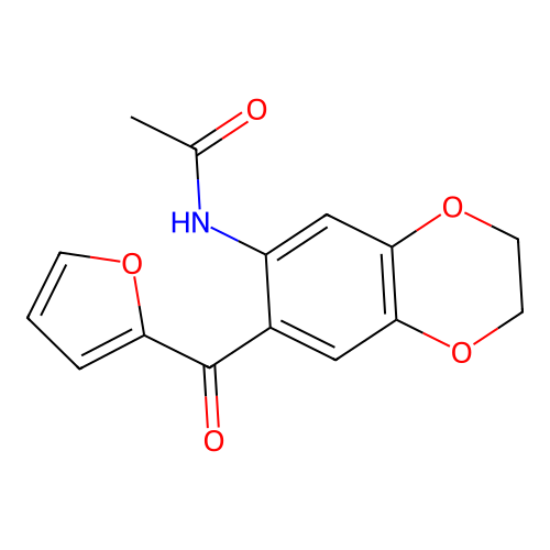 N-(7-(Furan-2-carbonyl)-2,3-dihydrobenzo[b][1,4]dioxin-6-yl)acetamide structure