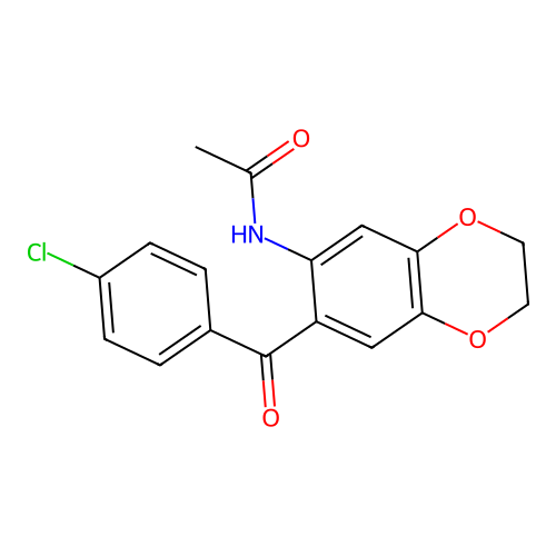 N-(7-(4-Chlorobenzoyl)-2,3-dihydrobenzo[b][1,4]dioxin-6-yl)acetamide structure