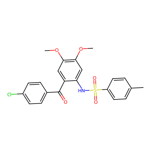 N-(2-(4-Chlorobenzoyl)-4,5-dimethoxyphenyl)-4-methylbenzenesulfonamide structure